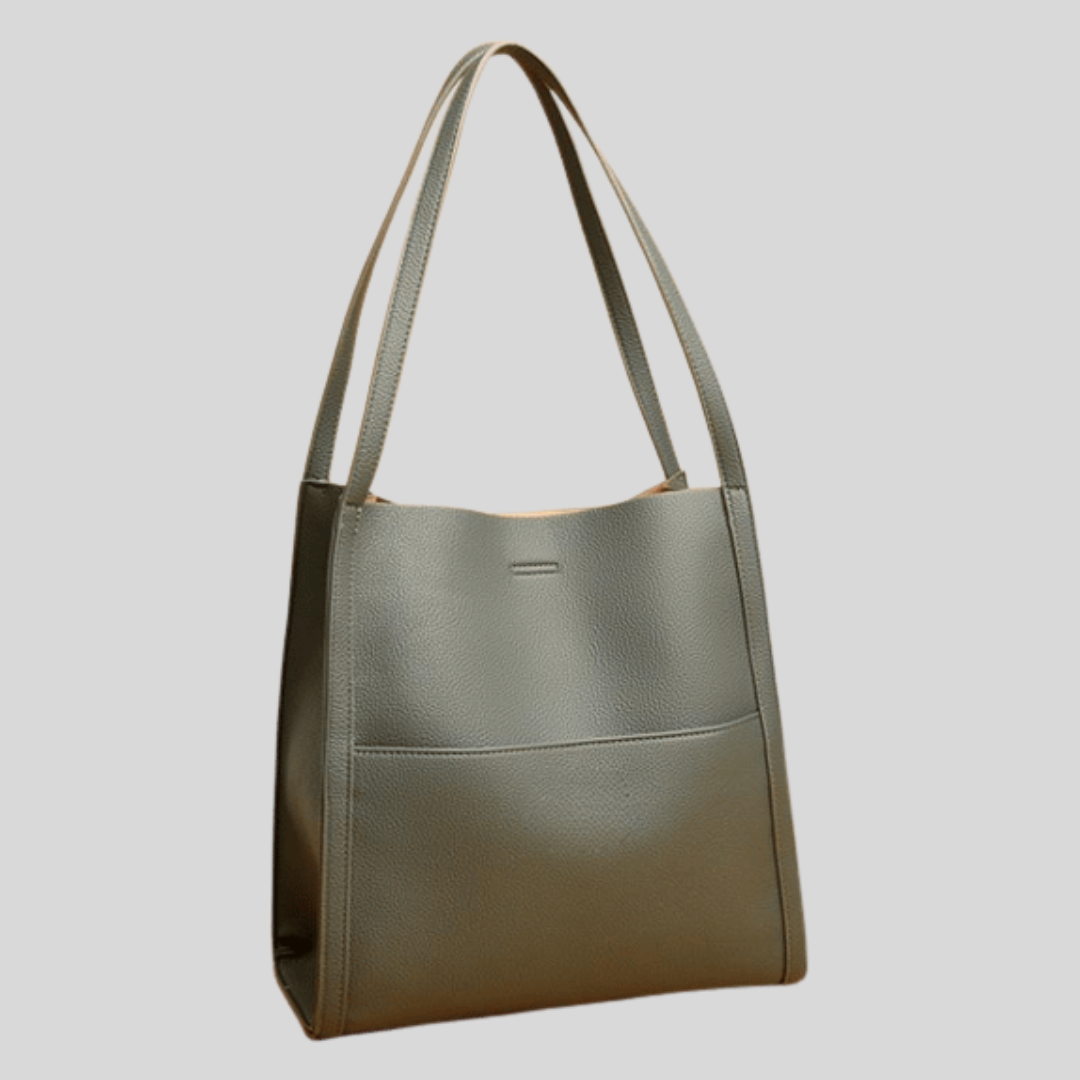 FLEUR™ – ENSFARVET, ENKEL SKULDERTASKE I ÆGTE LÆDER