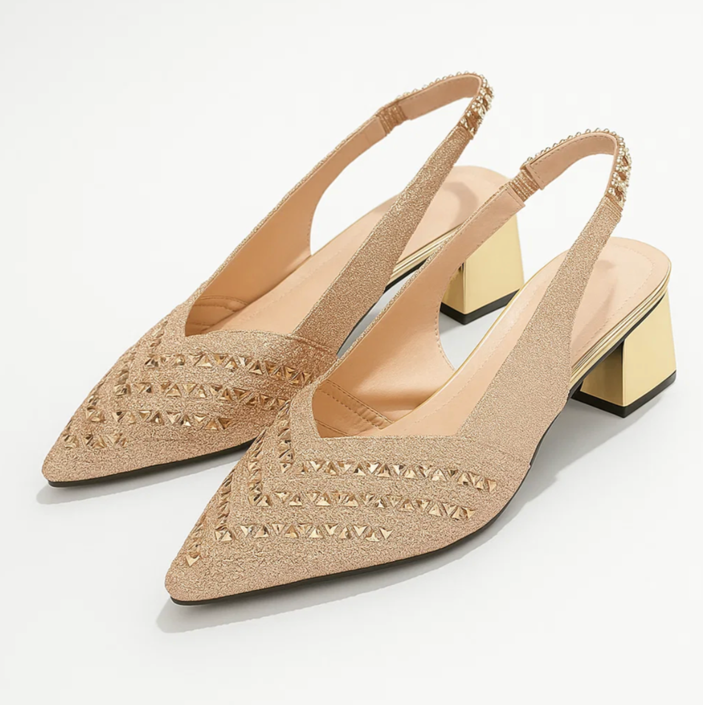 CAMILLE™ – ELEGANTE SPARKLE SLINGBACKS MED GLIMTENDE DETALJER