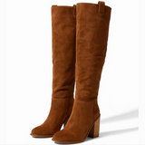 SUÈDE™ – STØVLER I RUSKIND MED BLOKHÆL