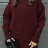 MARIE™ – STRIKSÆT MED BLUSE & NEDERDEL